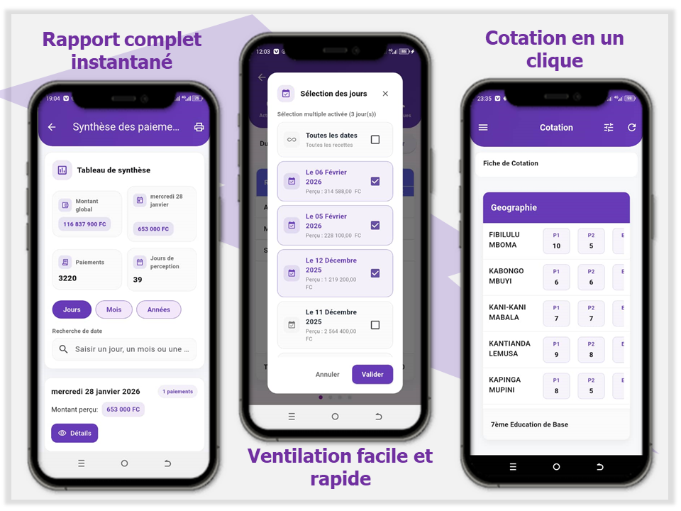 Interface mobile KELASI sur un écran de téléphone